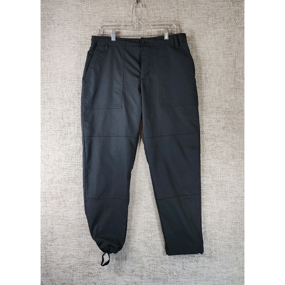 Adidas‎ Stretch Chino Pants Adicross Mens M 33x27 Black Cinch Cuff Gusset EUC